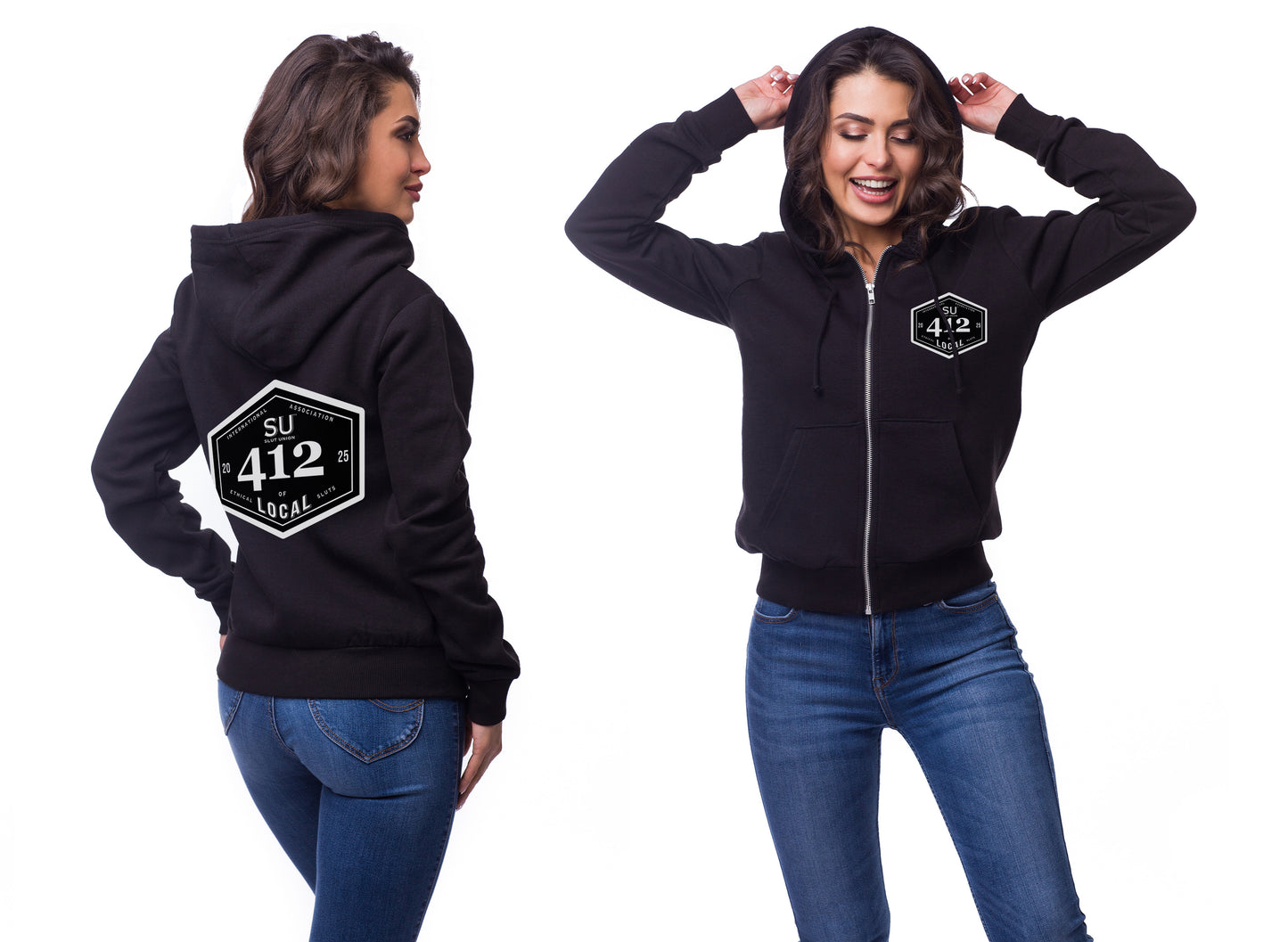 Classic Unisex Zip Hoodie Black